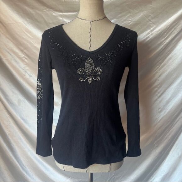 Reba grunge black sequin top - Picture 1 of 6